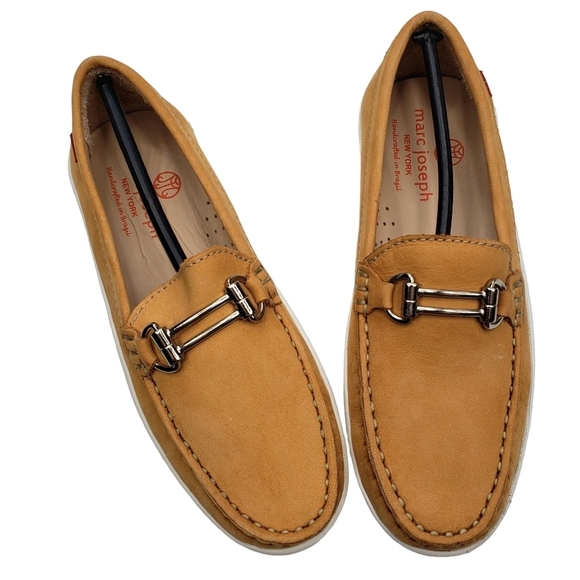 Marc Joseph | NIB Lexington Tan Nobuck Preppy Classic Leather Loafers Girl's 1 - Picture 8 of 14